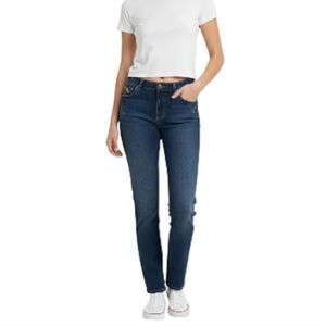 Baby Phat Jeans Women's 13 Vintage Y2K Straight Leg Dark Wash Mid-Rise Bedazzled